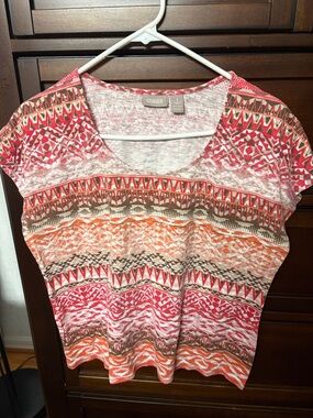 Chico's Patterned Short Sleeve Top